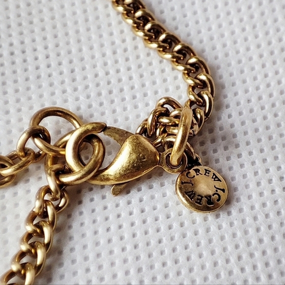 J. Crew Brand Signed 9 Teardrop Faceted Gold Flash Coating Statement Necklace - Picture 8 of 11